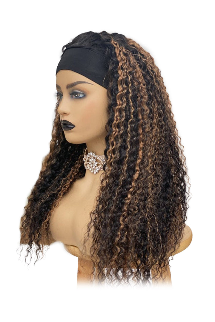 Highlights Curly Headband Wig Human Hair HBW06