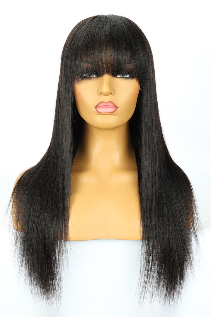360 Lace Straight Wigs with Bangs 3602
