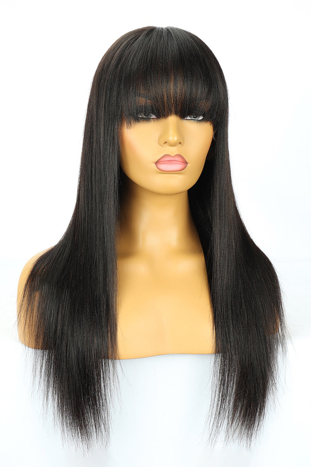 360 Lace Straight Wigs with Bangs 3602