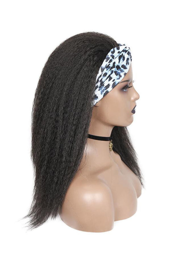 Heavy Yaki Straight Headband Wig Human Hair Styles HBW23