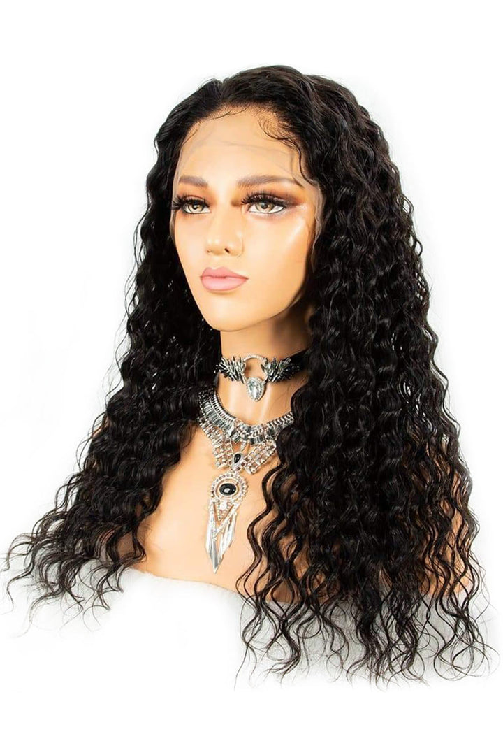 13x4 Full Lace Frontal Wigs Loose Wave Glueless Black Virgin Hair