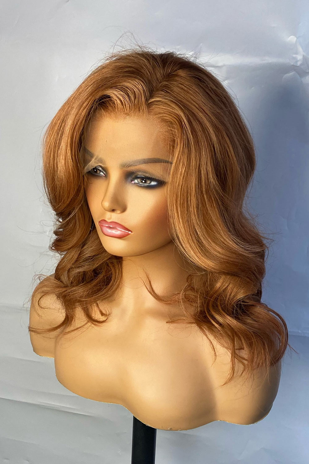 Pelucas de diseñador: peluca ondulada natural naranja jengibre con encaje frontal 13x4 