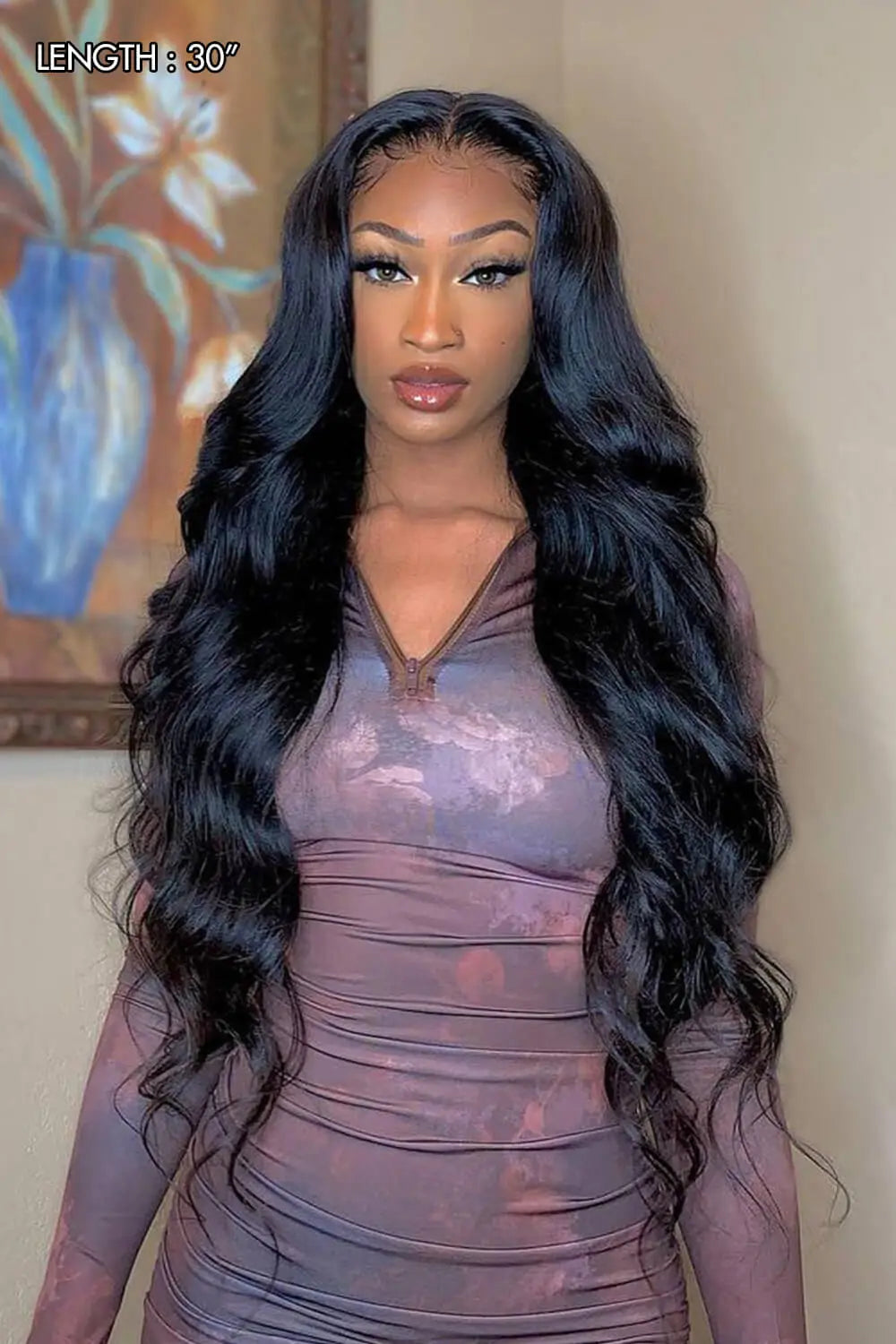 Influencers showcase our 30-inch HD guleless lace body wave wig-1