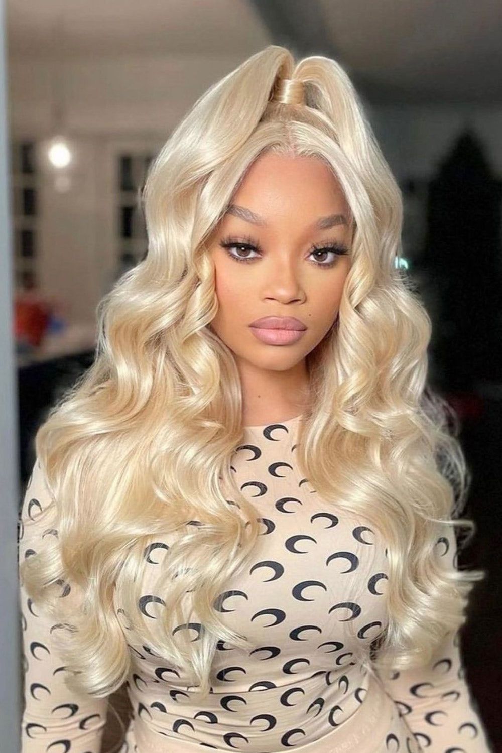 613 newest Platinum light blonde lace front wig 22” 13x4 MULTI undetectable parting + Lots of Volume and Curls IN STOCK