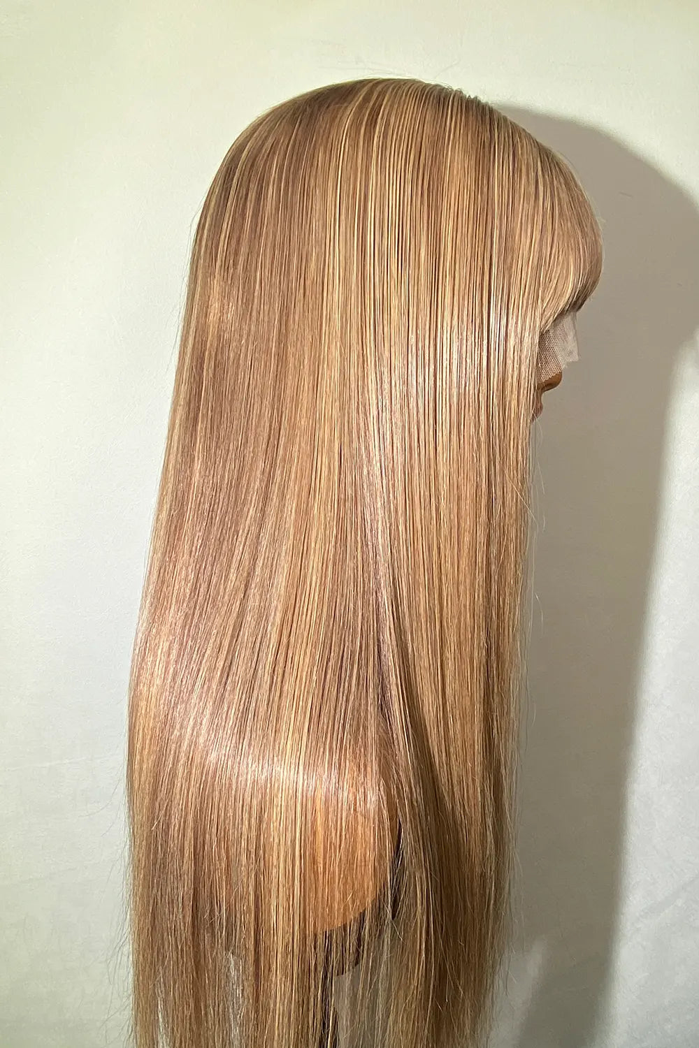 Designer Wigs-13*6 Sleek Highlights Long Silky Straight Wig With Bangs