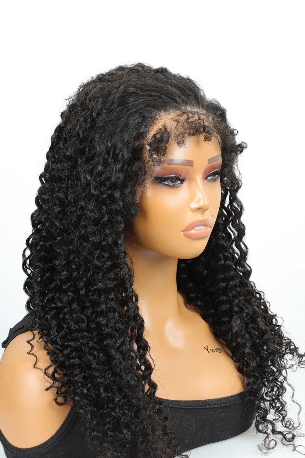 4b edge 13x6 hd lace frontal curl wig side view