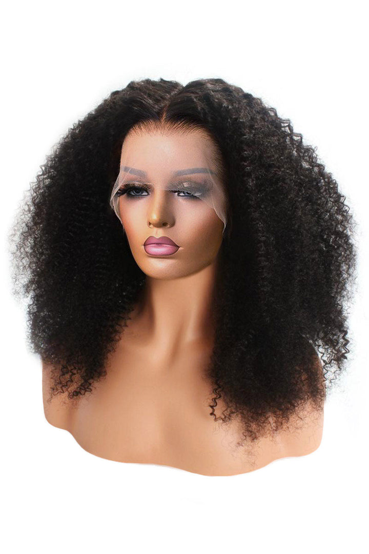 13x6 Glueless Hd Lace Wig Black Kinky Curly-HD43