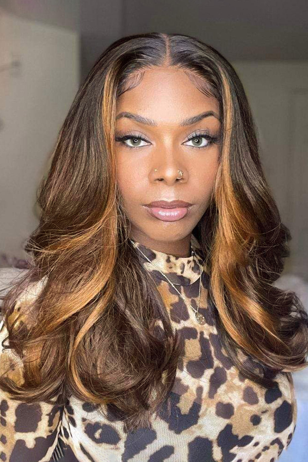 13x6 HD Lace Brown with Highlight Wave Wigs-HD15