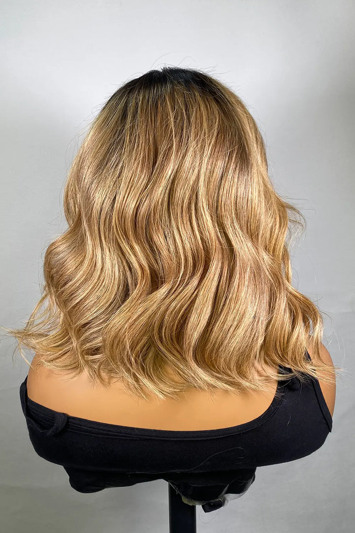 Designer Wigs-Blonde Ombre Body Waves 13x4 Light Brown C Part