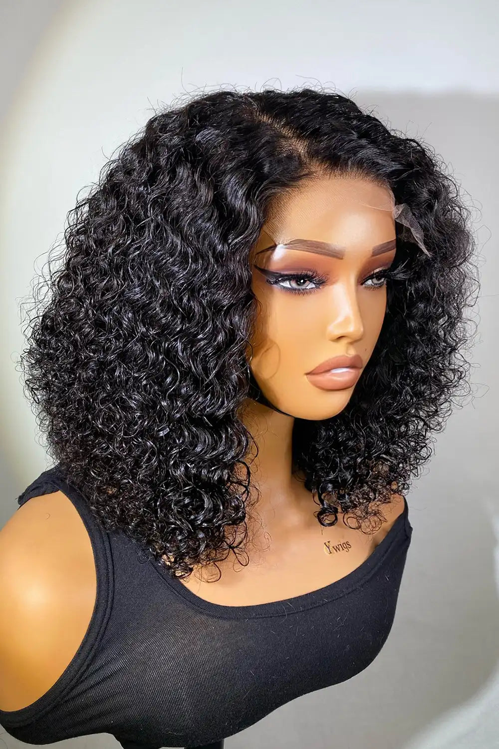 5x5 HD Lace Closure Afro Wig Wet Jheri Curls Black Hair