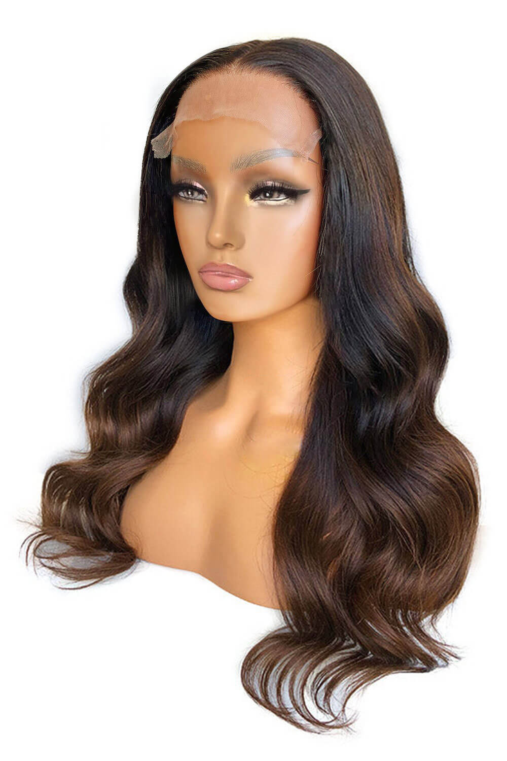 5x5 HD Swiss Lace Front Medium Brown Wigs Body Wave Human Hair