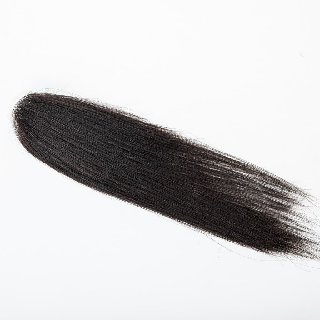 Straight Head Spin Natural Color 100% Human Hair Lace Circular Closure For Wig LLC - ygwigs