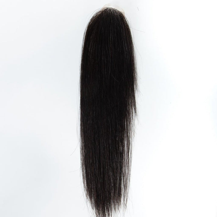 Straight Head Spin Natural Color 100% Human Hair Lace Circular Closure For Wig LLC - ygwigs
