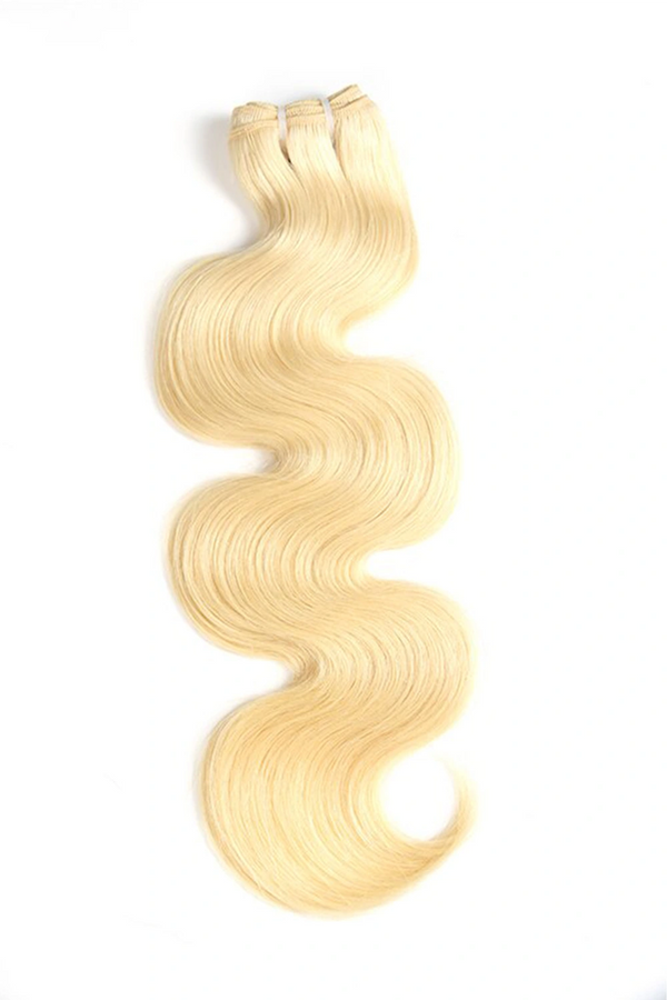 613 faisceaux blonds double trame extensions à coudre cheveux vierges vague de corps