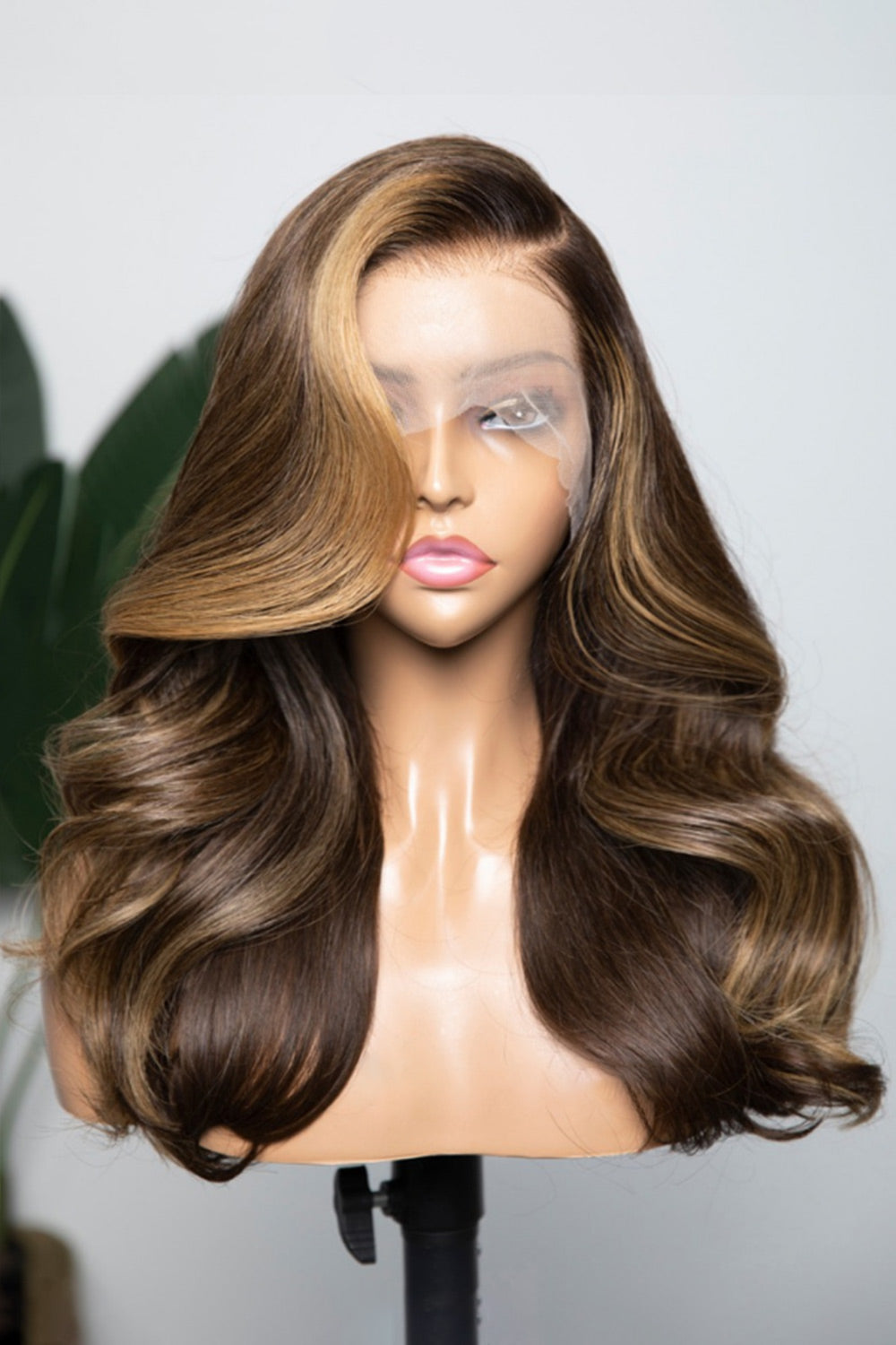 13x6 HD Brown Highlight Wave Virgin Hair Wig-HD26