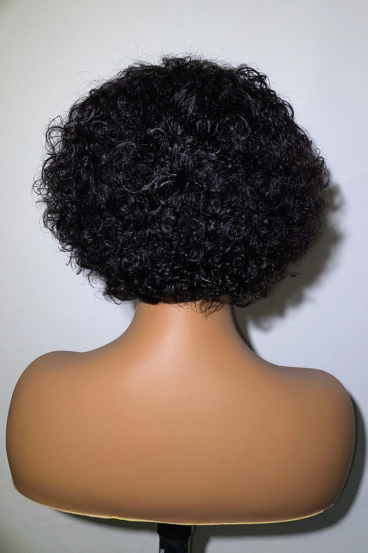 Designer Wigs-Trendy Short Cut Curly Minimalist 4x4 Lace I C Part Wig