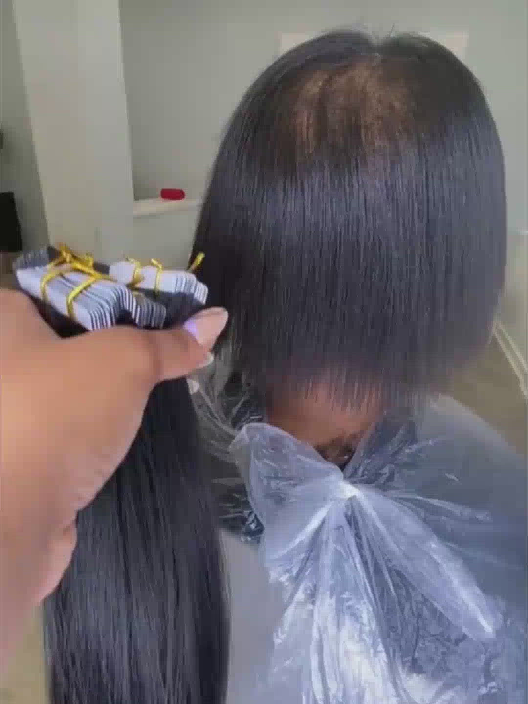 Invisible YaKi Tape In Hair Extensions For Black Fine Hair