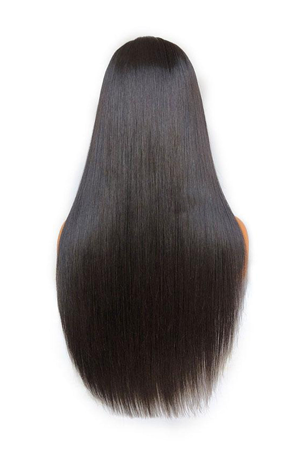 13x6 Glueless Hd Lace Straight Black Wig with Bangs-HD58