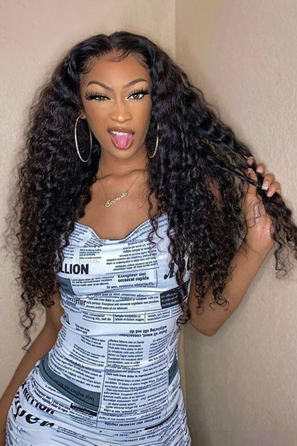 13x4 Full Lace Frontal Wigs Long Deep Wave Perfect Hairline