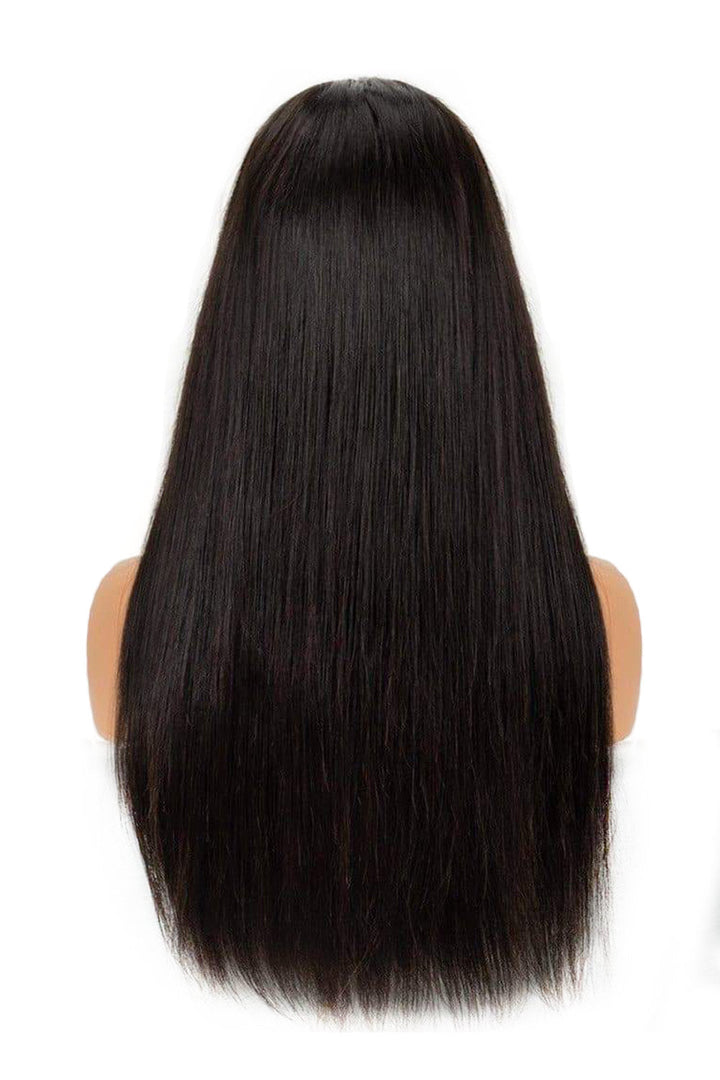 13*6 HD Lace Sliky long Straight Black Wigs for African American-1