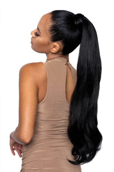 Extensión de cola de caballo envolvente, onda corporal, color natural, 120/150 g