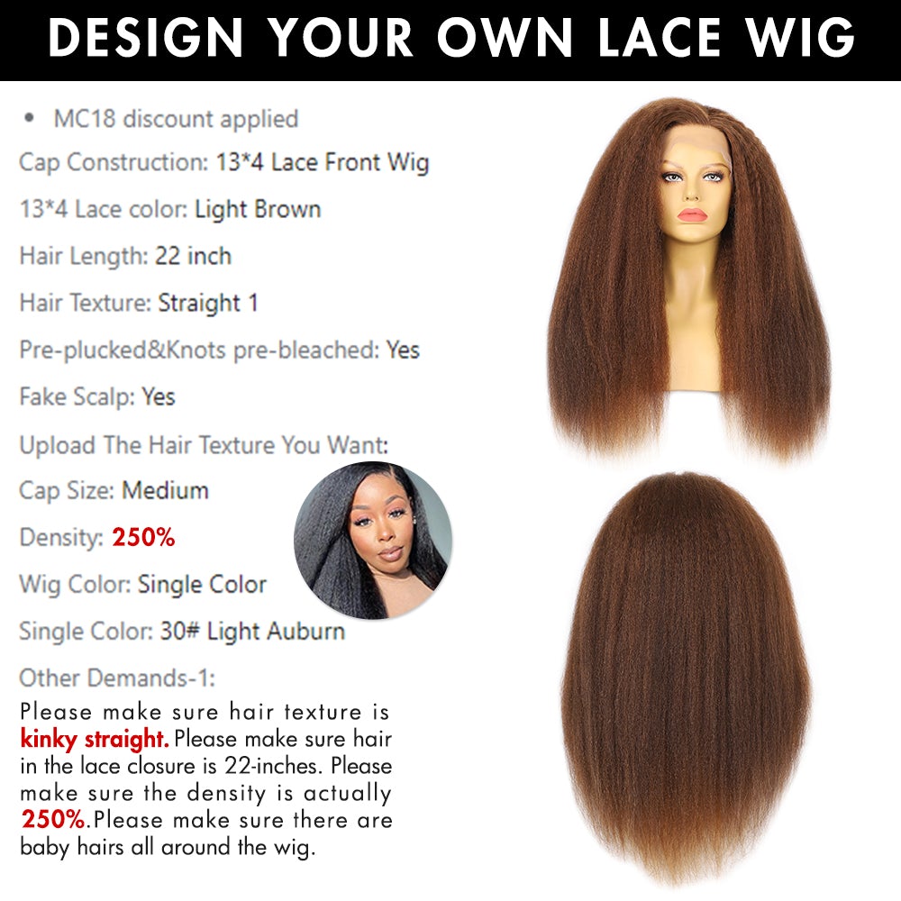 Custom hair wigs Clearance