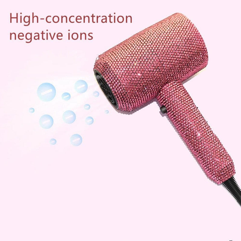 Diamond Hair Dryer Glittering Crystal Blow Dryer Rhinestone Hair Tools - ygwigs