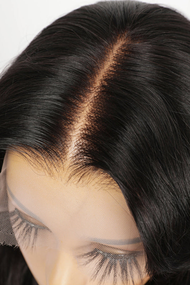 13*6 HD Swiss Lace Frontal Natural Straight Human Hair Fake Scalp Wig