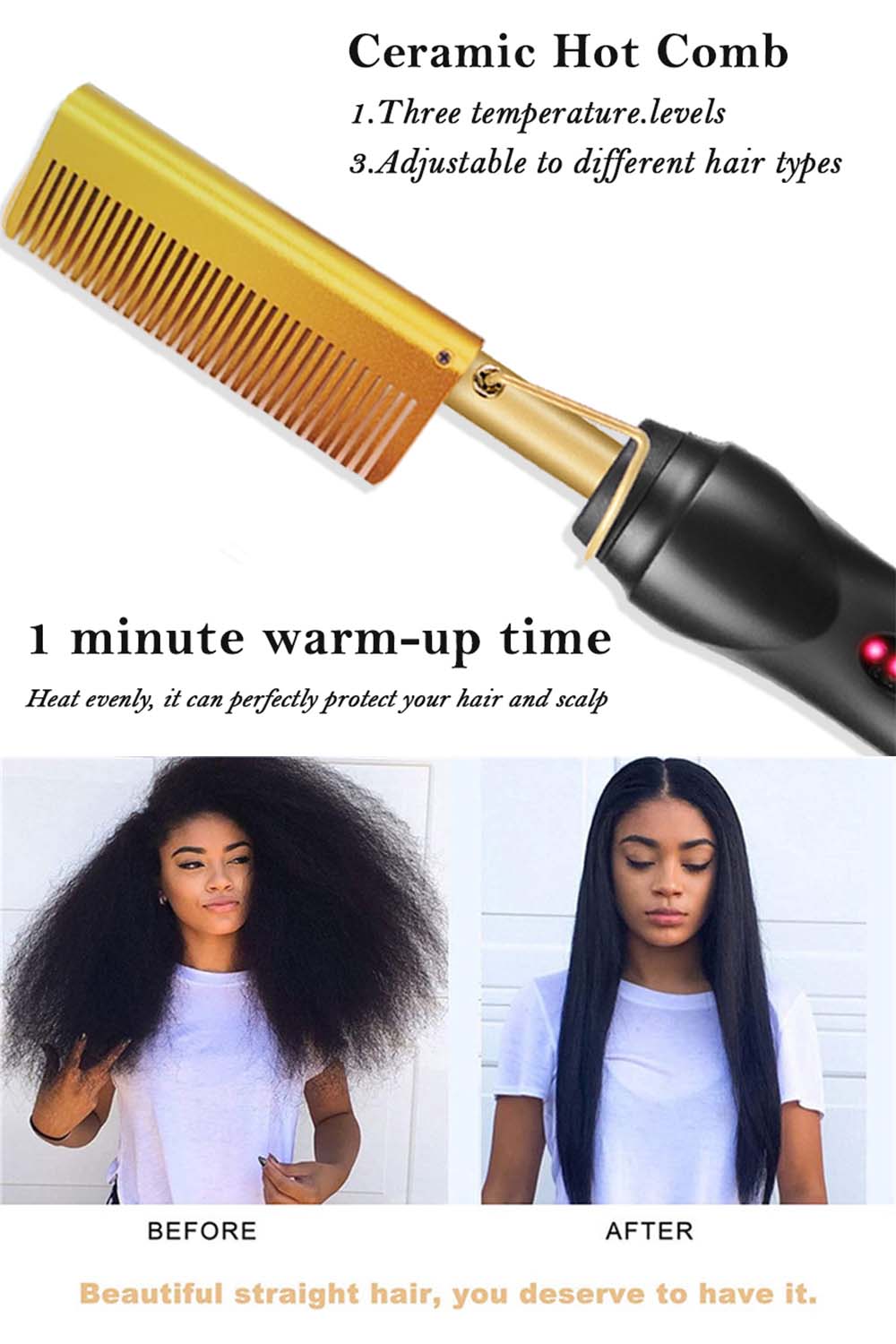 Hot Iron Stove Press Comb Straightening Tools for Black afro Hair Wigs