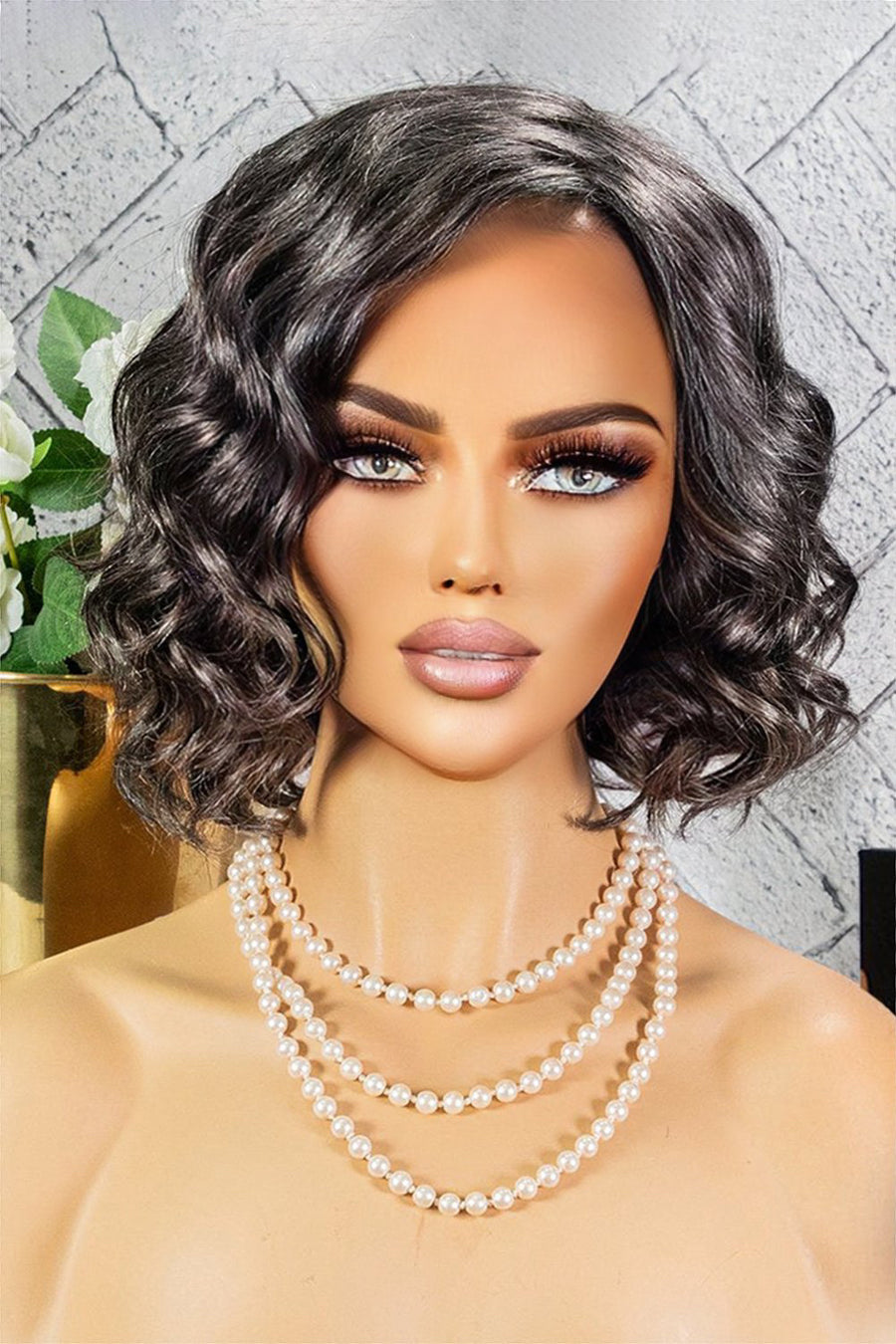 Salt and Pepper Wavy Bob Wig for Older Black Ladies and Seniors