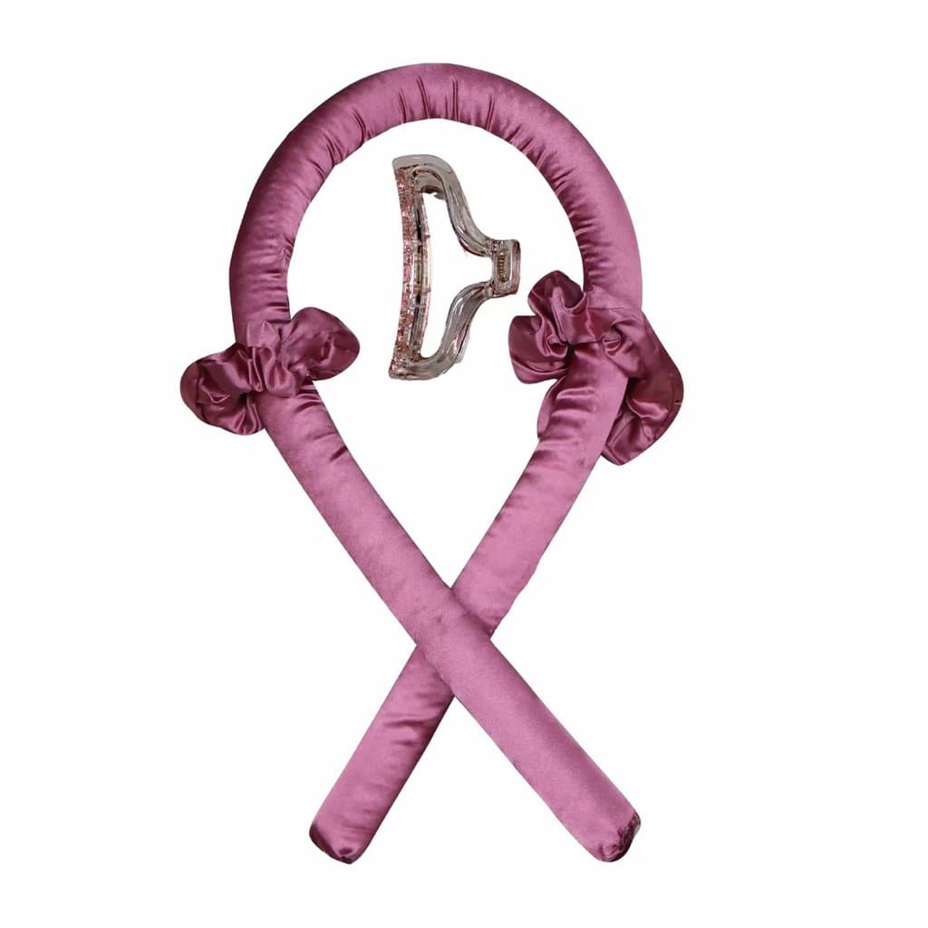 Heatless Curling Ribbon Flexi Rod Soft Foam Hair Rollers Headband Sleeping  Hair Curler Dark purple