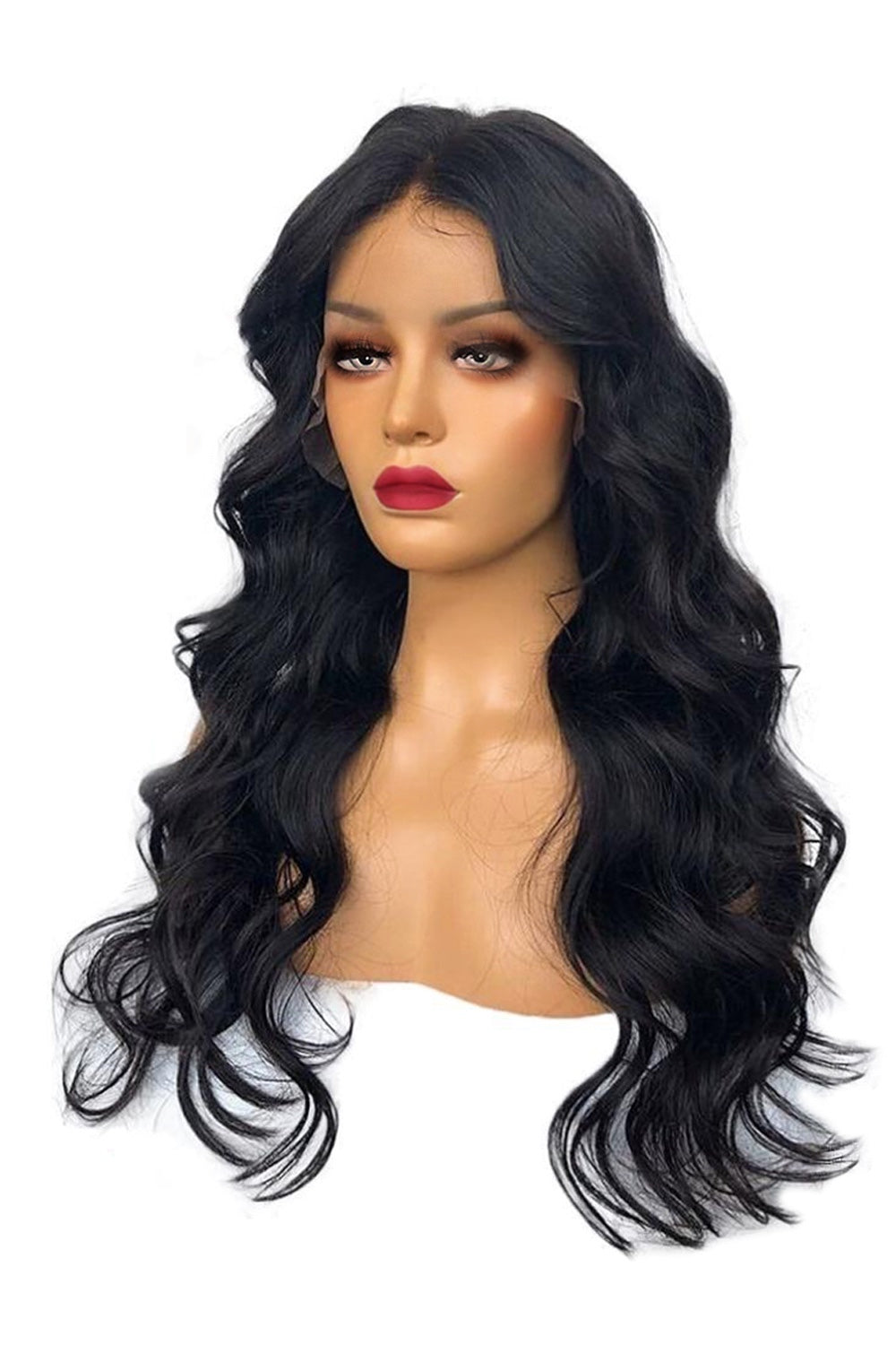 13x4 Full Frontal Lace Wigs Body Wave 250% Density Long Black Hair
