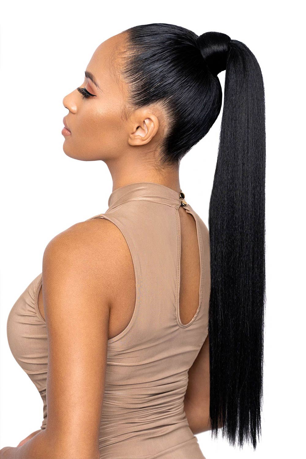 Straight Natural Color Ponytails Wrap Around Extensions 120-150g