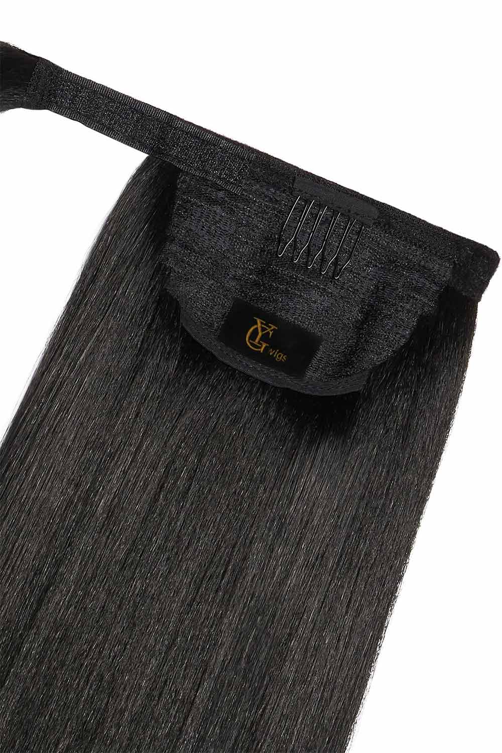 Straight Natural Color Ponytails Wrap Around Extensions 120-150g