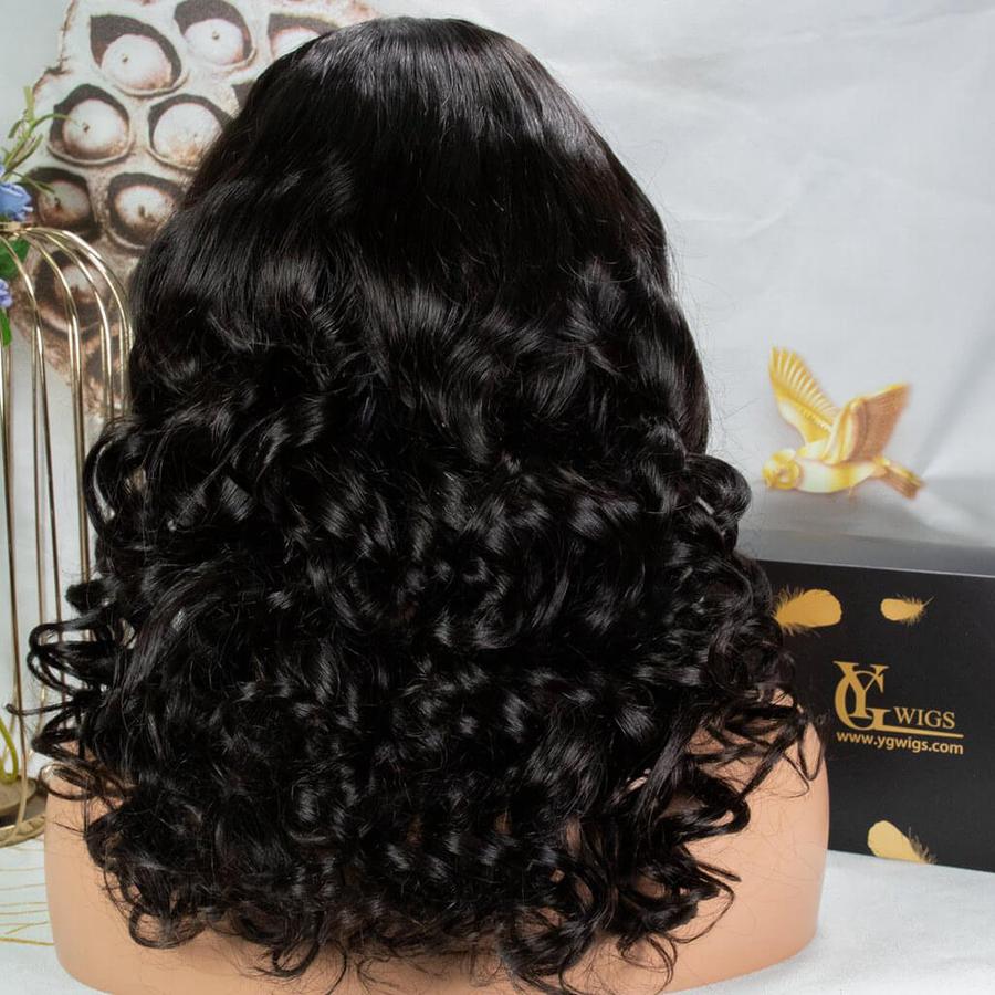 YGwigs Body Wave Non Lace Scalp Top Wigs Virgin Human Hair MM06