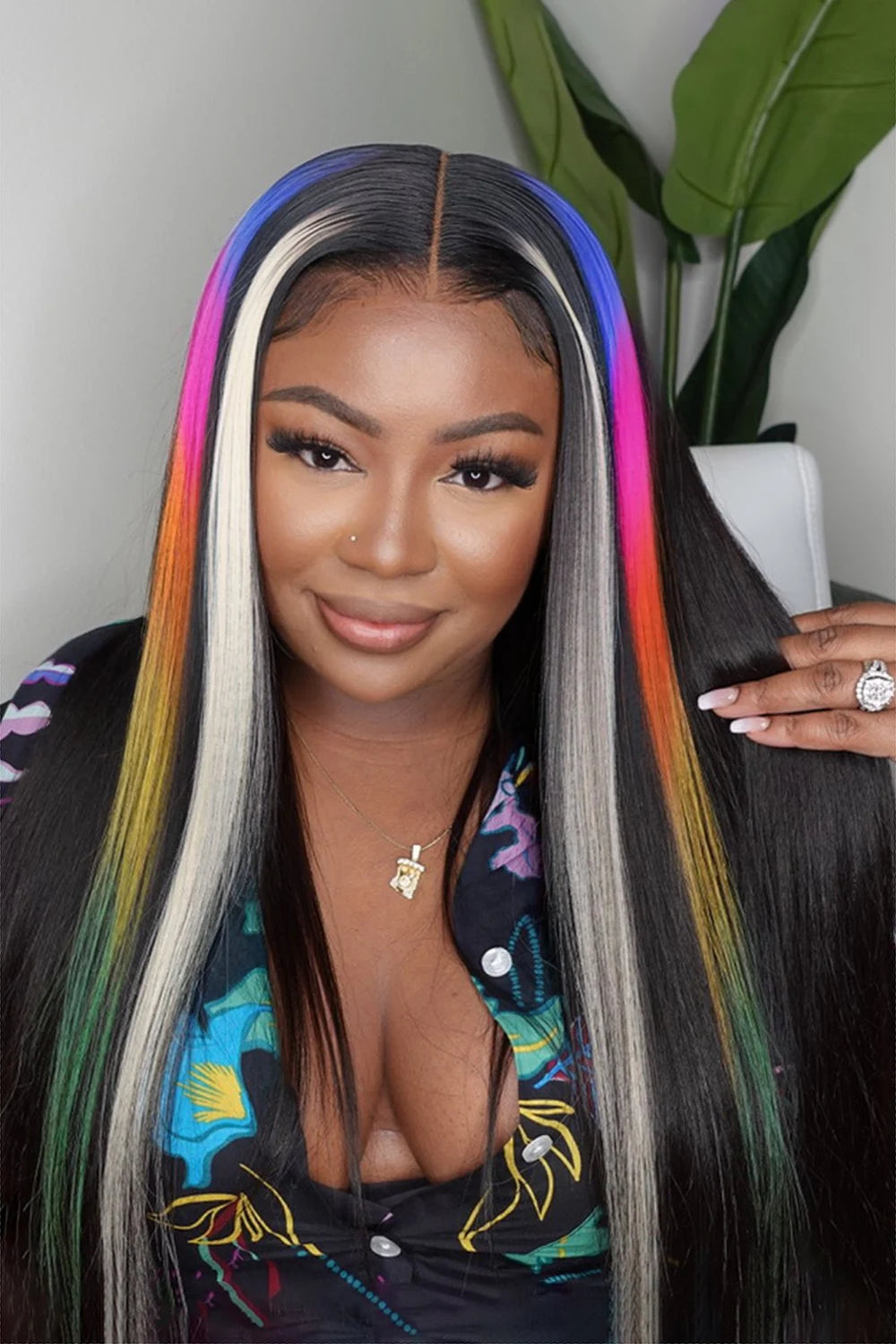 Rainbow online colored wigs