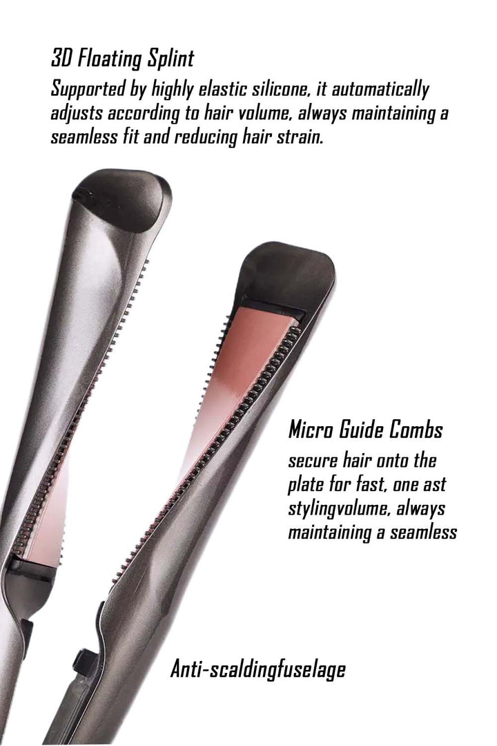 Curl and Straightener 2 in 1 Rotating Iron with Micro Guide Combs