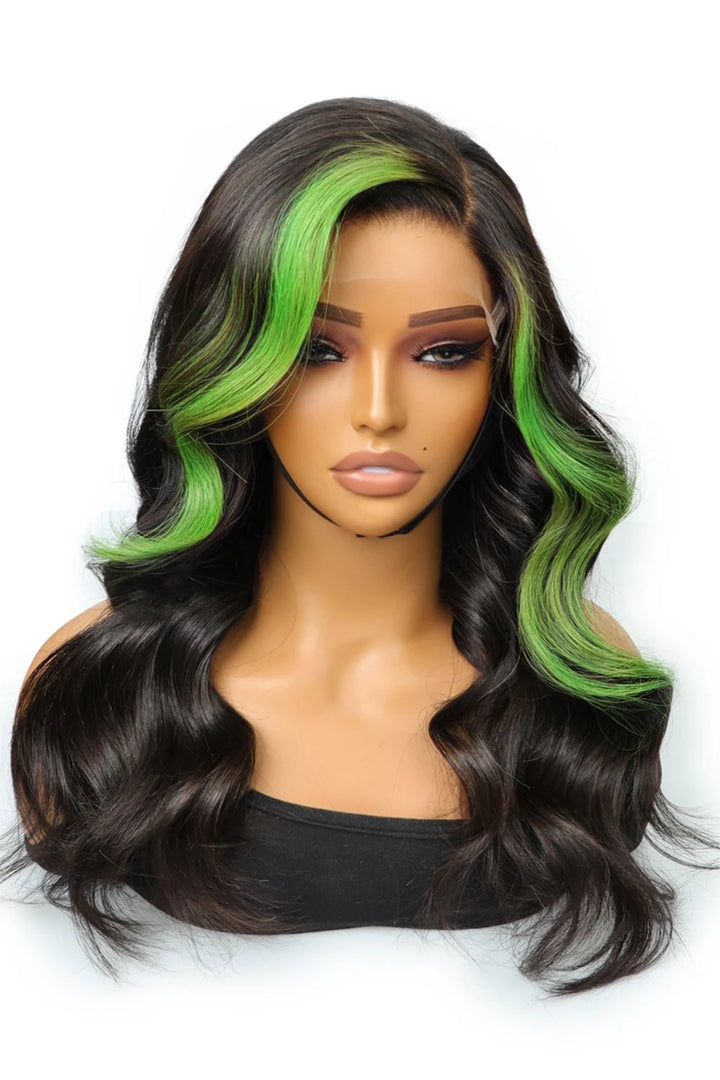 green-skunk-stripe-wig-gluess-hd-lace-frontal-human-hair-body-wave-2