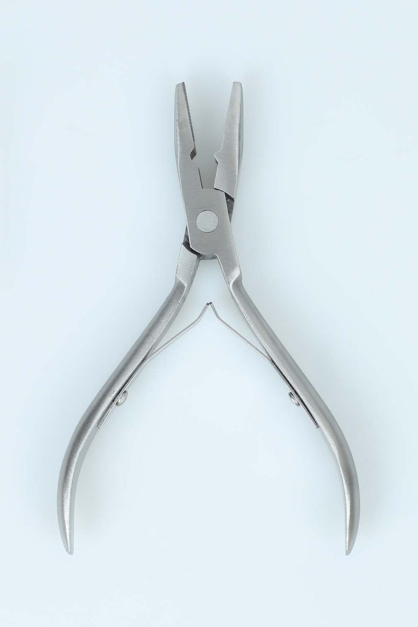 Pince compacte universelle pour extensions de cheveux, en acier inoxydable, avec dents