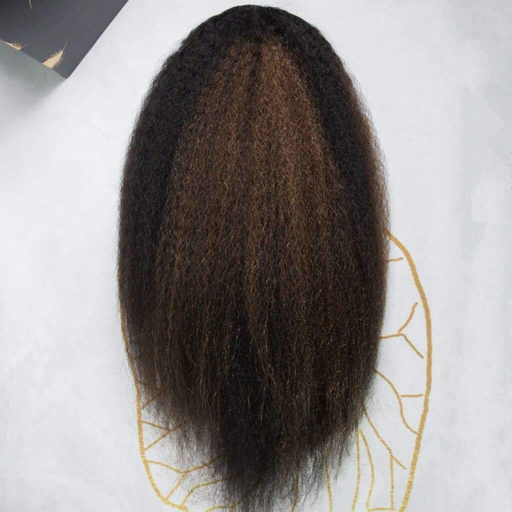 Ygwigs kinky straight highlight brown ponytail-3