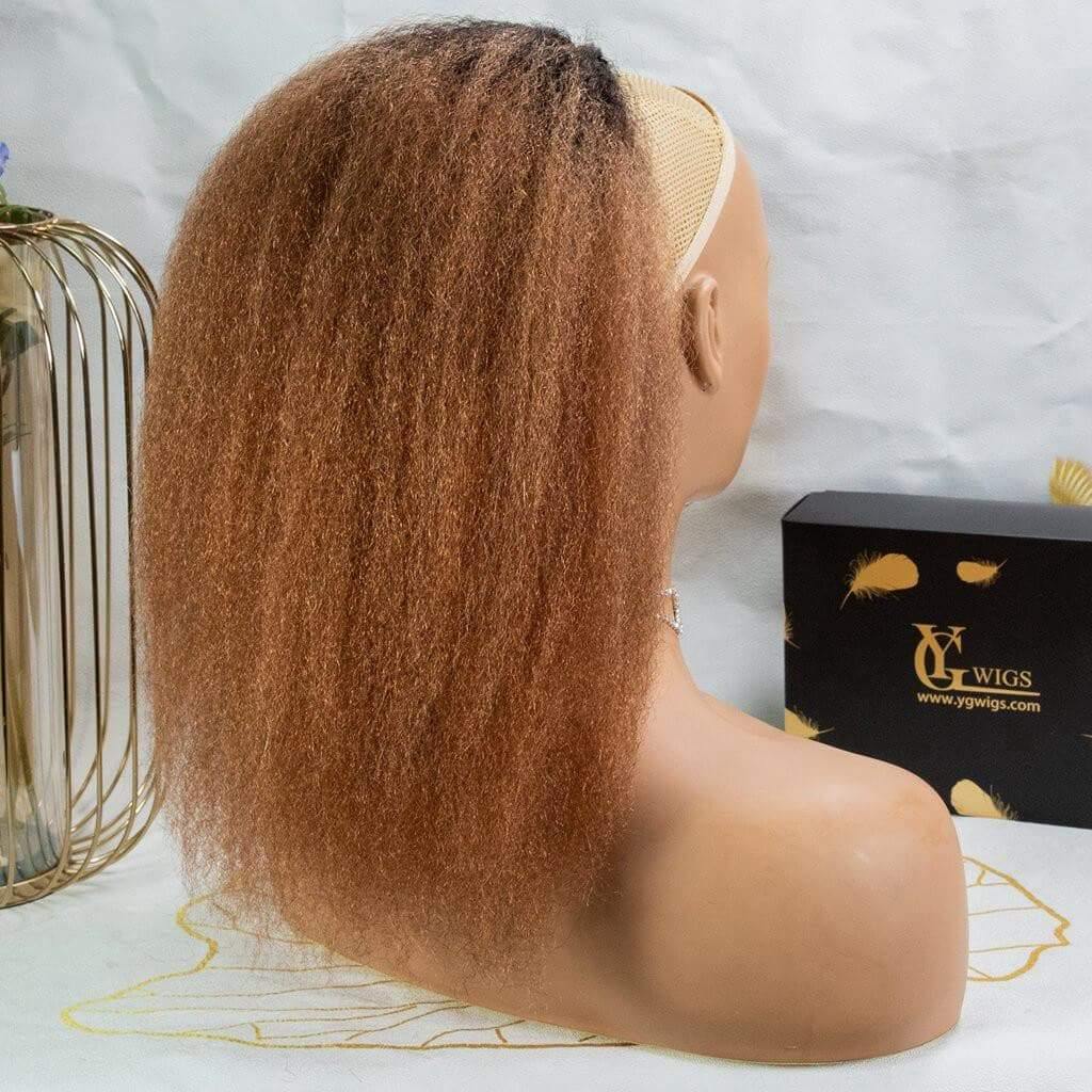Human hair kinky straight ponytail hot sale