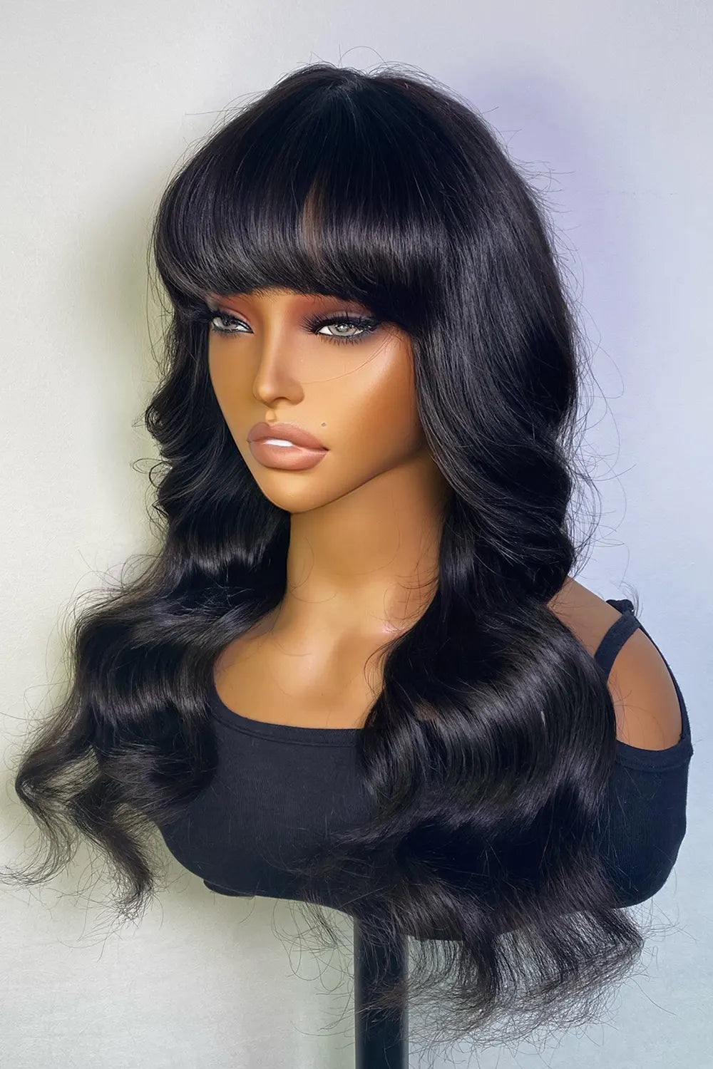 no-glue-wigs-with-lace-front-top-and-bangs-long-black-body-wave-2