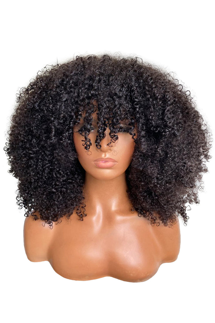 Pelucas de cabello humano con parte superior del cuero cabelludo sin encaje rizado rizado MM05