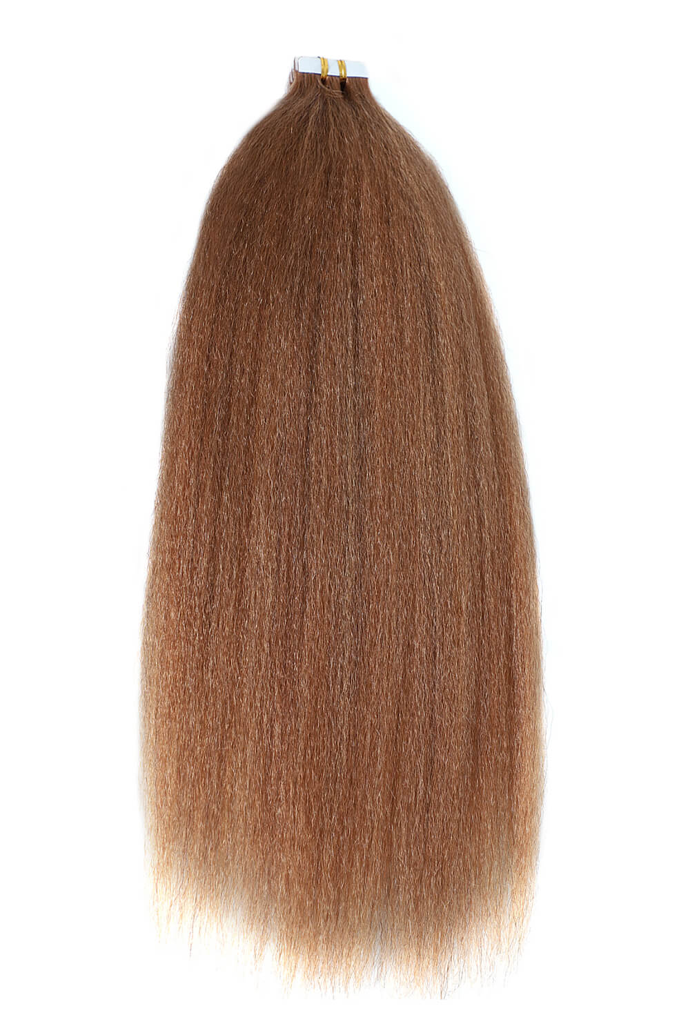 Tape-In Hair Extensions Auburn Brown Kinky Straight Human Hair