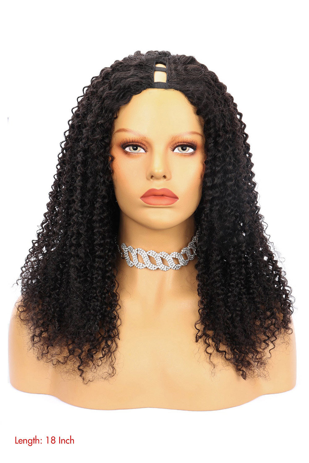 U Part Wig Kinky Curly Human Hair Natural Look Style UP03
