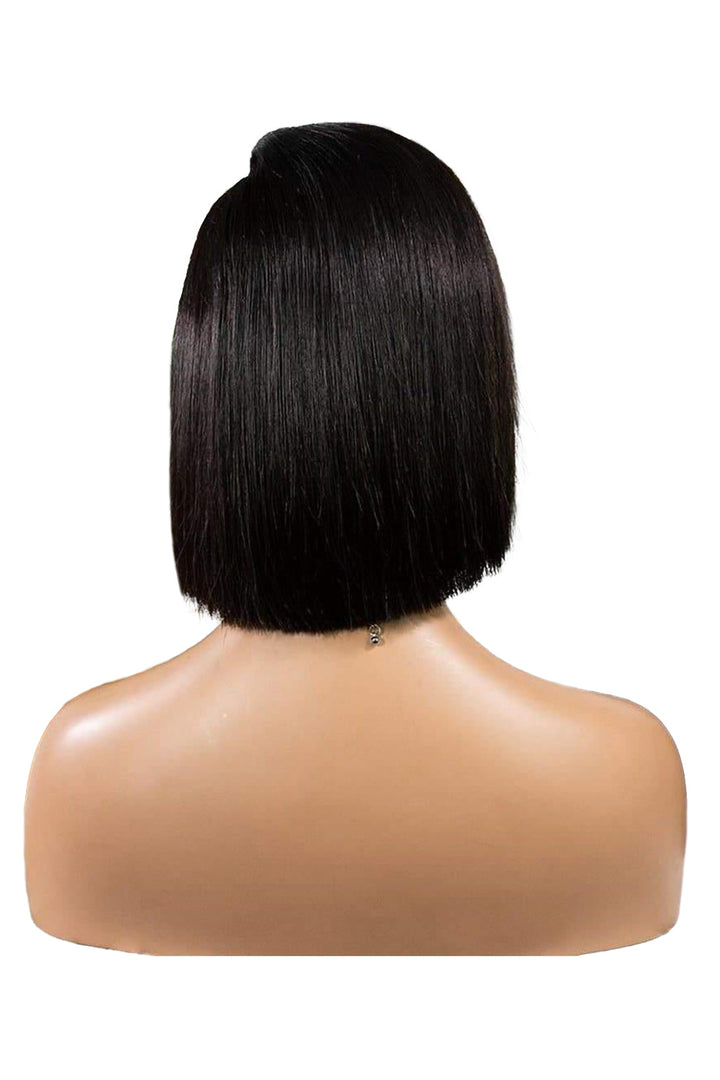 13x4 Full Lace Frontal Wigs Straight Blunt Cut Bob Wig Black Hair