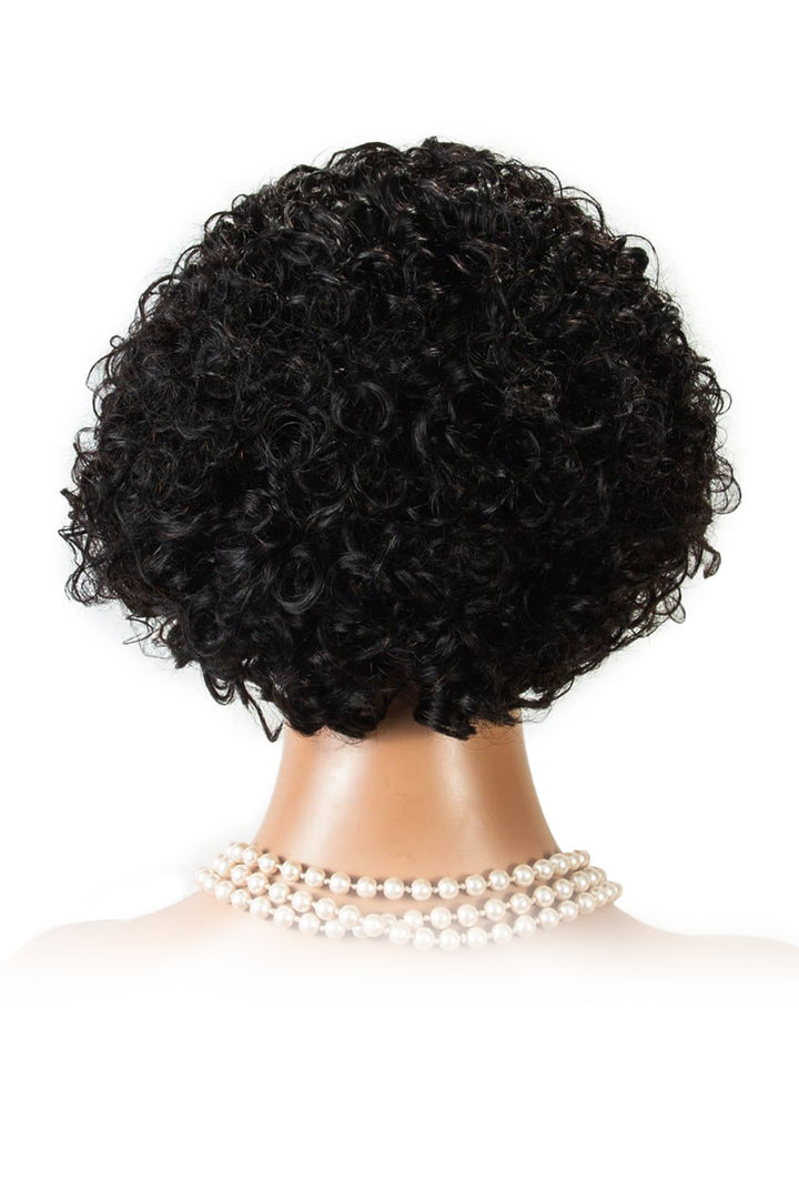Silk Top Wig Curly Pixie Bob Black Hair