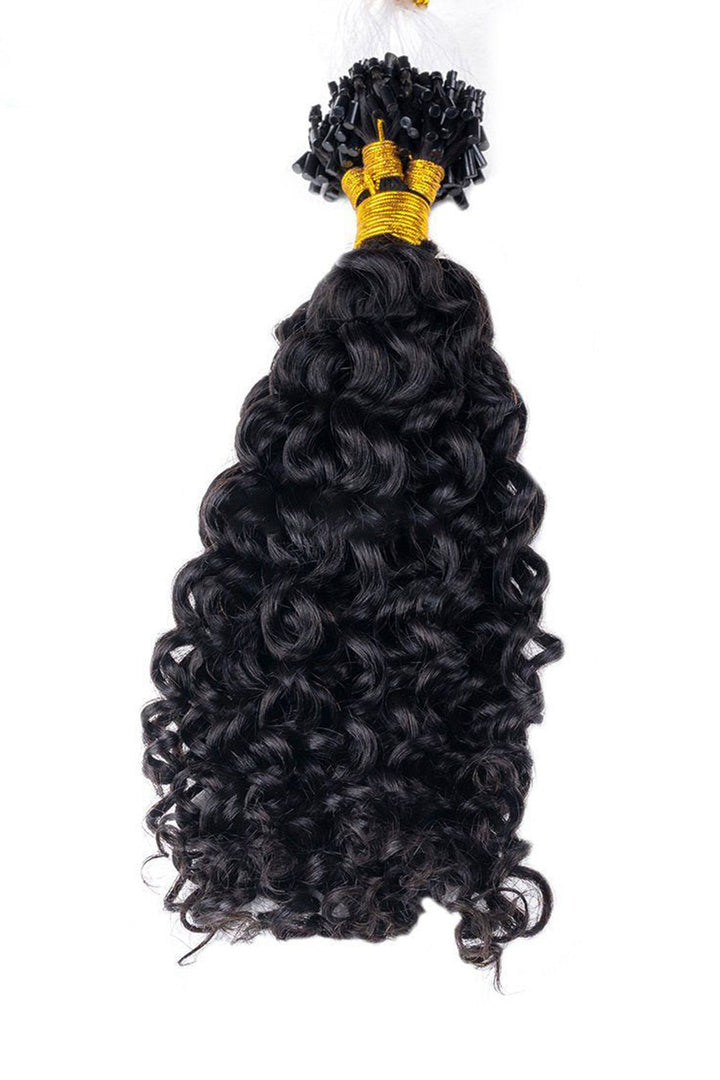Micro Ring Human Hair Curly Extensions For Black Hair