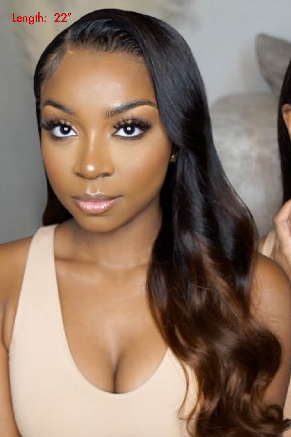 13x6 Medium-Dark Brown Ombre HD Swiss Lace Front Long Body