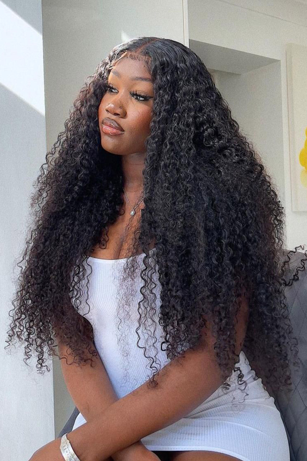 Long curly human hair wigs Clearance